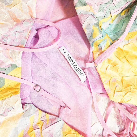 Urban Outfitters cactus rose tie back mini slip dress - Picture 5 of 8